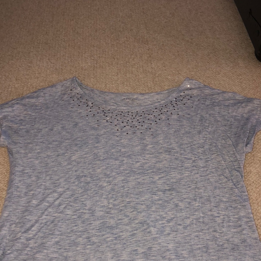 Blue shirt with sparkles on top